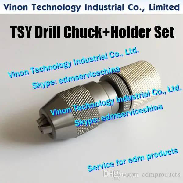 TSY Drill Chuck+Holder Set 0-3mm for small hole drilling EDM machines, high quality and precision type 1/8'' 0-3MM JT0 KEYLESS