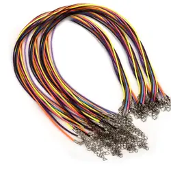 50 Pieces 45/50/60cm Braided Leather Rope Wax Rope Adjustable Lobster Clasp DIY Necklace Pendant Rope Rope Jewelry Chain