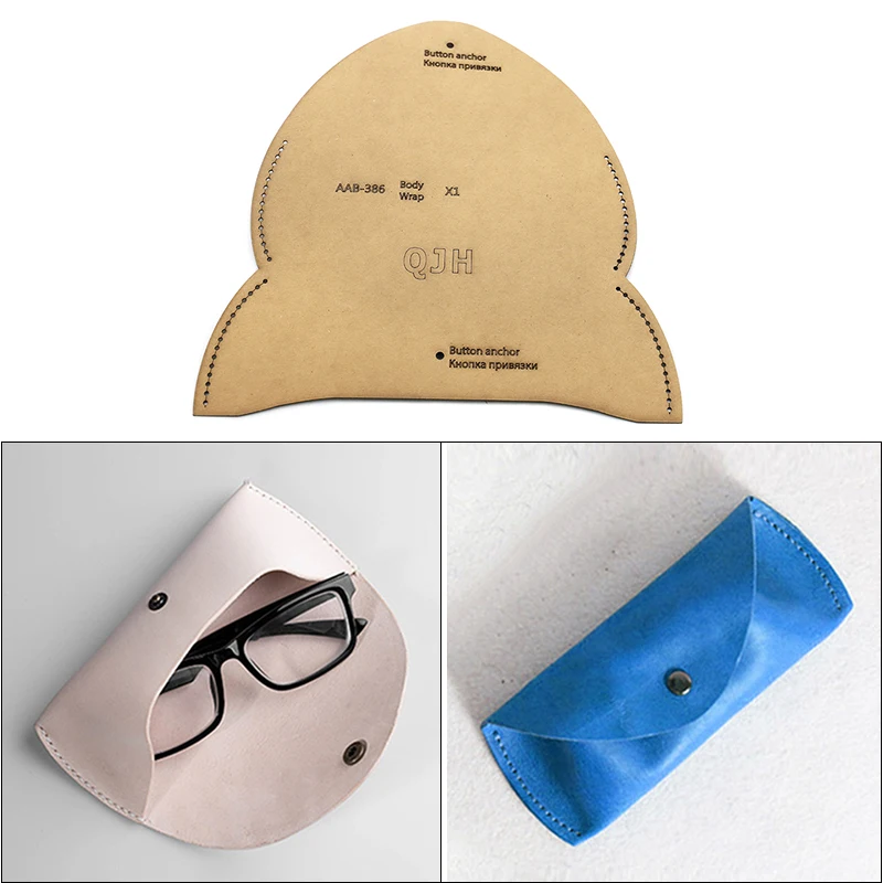 DIY  Kraft Paper Template New Pretty Trendy Wild Glasses Case Mirror Bag Leather Craft Pattern DIY Stencil Sewing Pattern