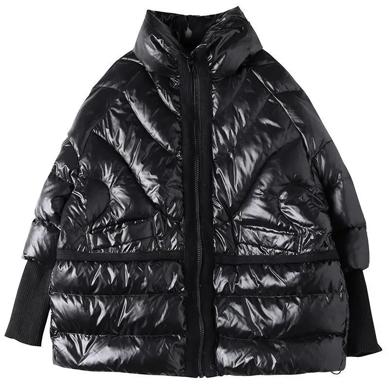 2021 New Winter Warm Jacket Women Fashion Korean Style White Duck Feather Stand-up Collar Down Jacket Women\'s Clothing K1489