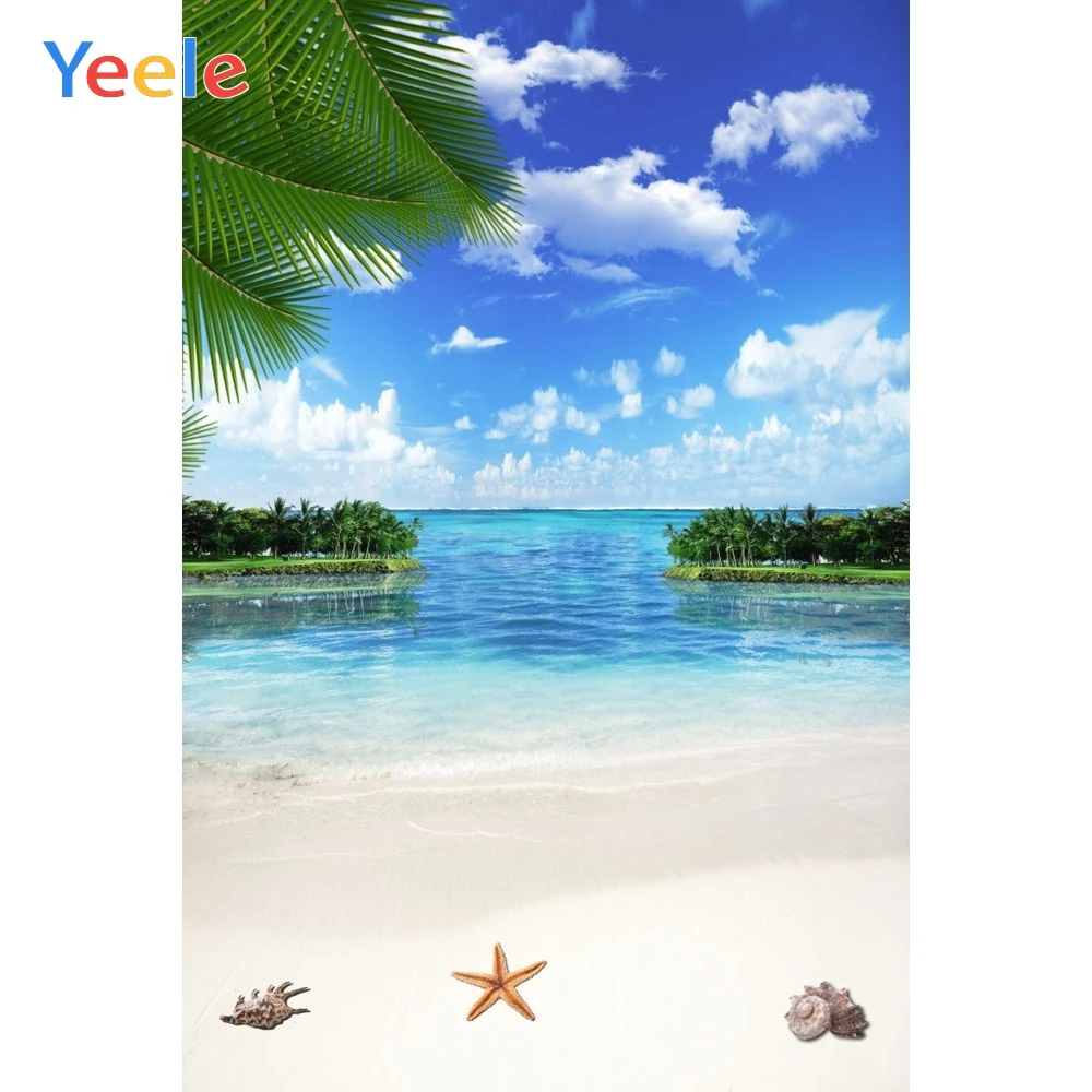 

Summer Tropical Sea Ocean Seaside Beach Palm Tree Baby Portrait Backdrop Photography Background For Photo Shoot Vinyl Photophone