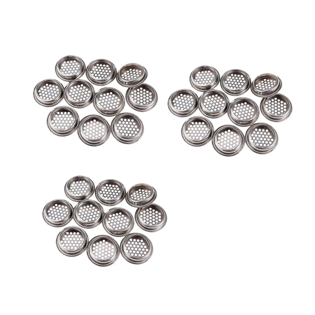 30Pcs 35 Mm Rvs Circulaire Kabinet Air Vent Cover Mesh Gat Louvre Voor Garderobe En Schoen Kasten