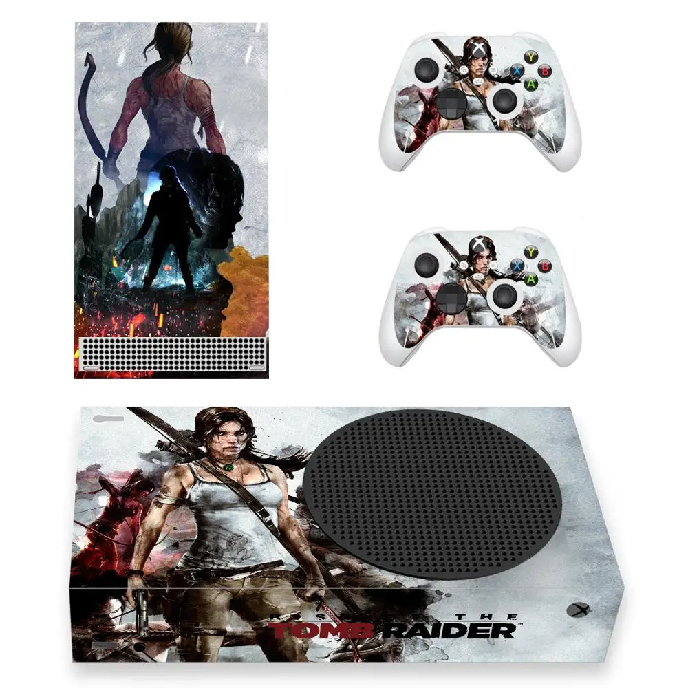 Tomb Raider Skin Sticker Decal Cover for Xbox Series S Console and 2 Controllers Xbox Series Slim Skin Sticker Vinyl