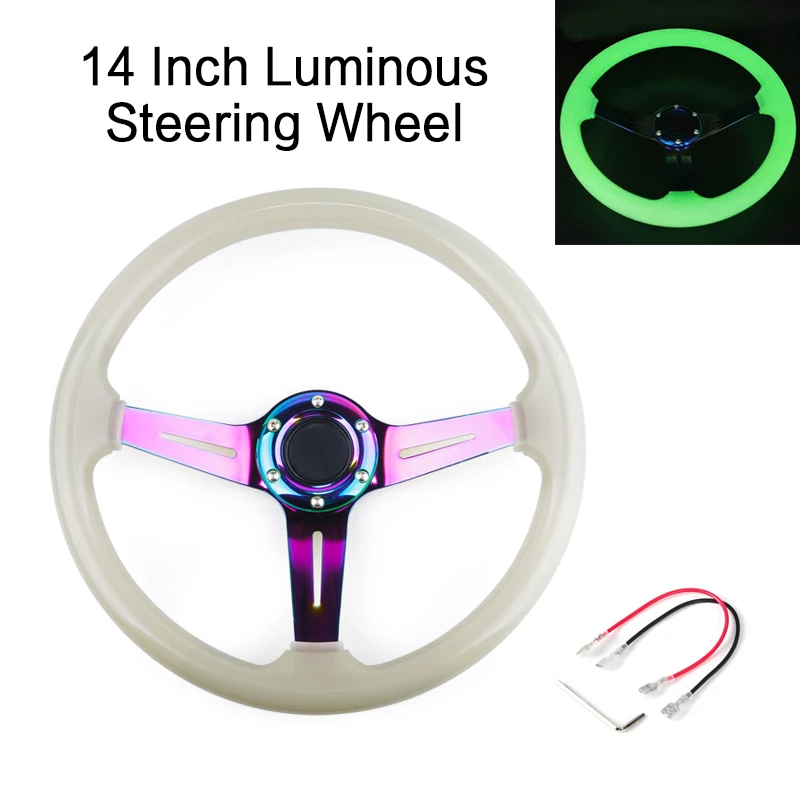 

Sports steering wheel 14inch 335mm luminous racing steering wheel acrylic ordinary racing wheel