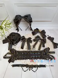 Lolita Fatti A Mano Accessori Per Capelli Dark Gothic Oro Nero Hairband KC Hairband Bordo Clip di Lolita