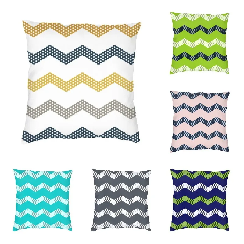 

Minimalist Zig Zag Geometric Pattern Cushion Cover 40x40 Soft Honeycomb Chevron Zigzag Pillow Case for Sofa Car Home Decor