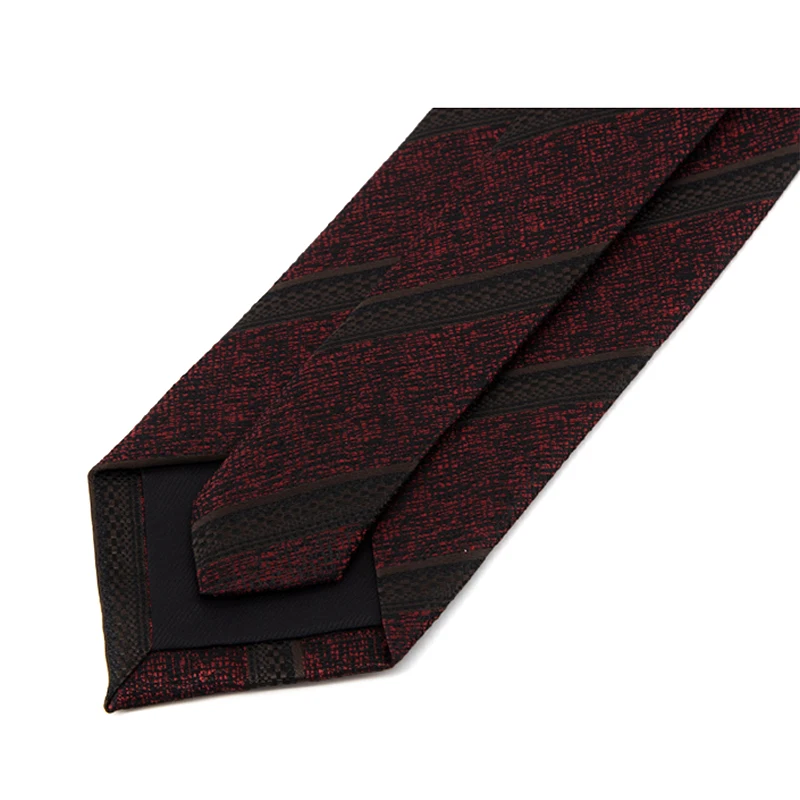 Maroon Striped Ties for Men 8 CM Wide Dresses Necktie High Quality Fashion Formal Work Cravat Male Gift With Box