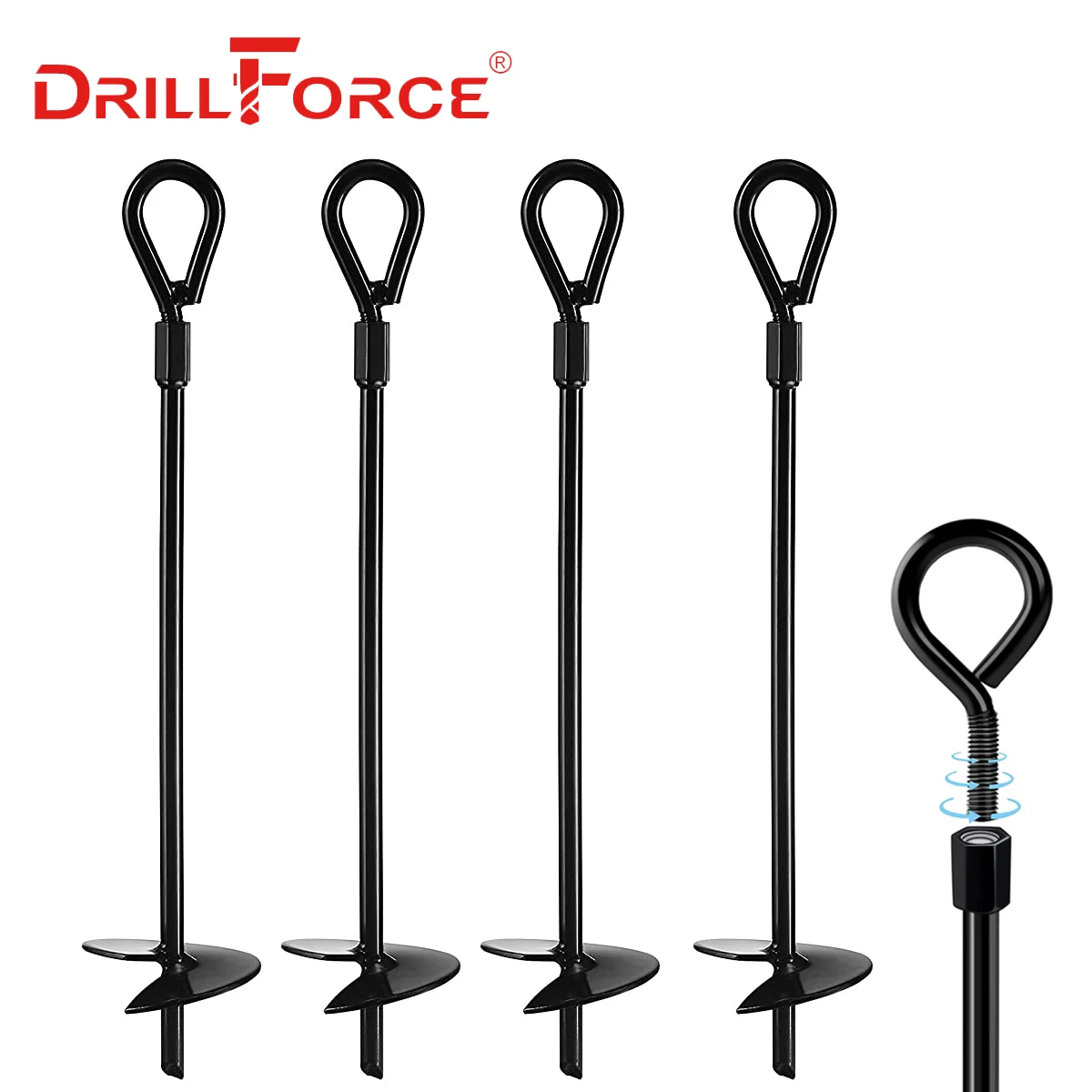 

Drillforce Earth Ground Anchor 3x15" Inch Heavy Duty Earth Anchors Shelters, Canopies, Tents, Swing Sets, Trampoline