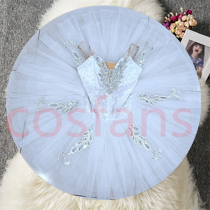 

Professional Tutu White Women ballet dance White Swan Ballet Tutus stage Performance pancake Tutu Ballet Costume for Adults kid