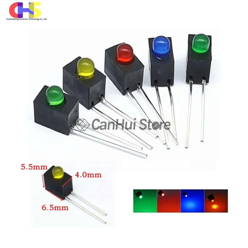 10Pcs F3 3Mm Led Enkel Gat Lamphouder Met Lamp Kraal 90 Graden Buigen Pcb Vaste Houder F3 in-Line Signaal Iuminous Indicator