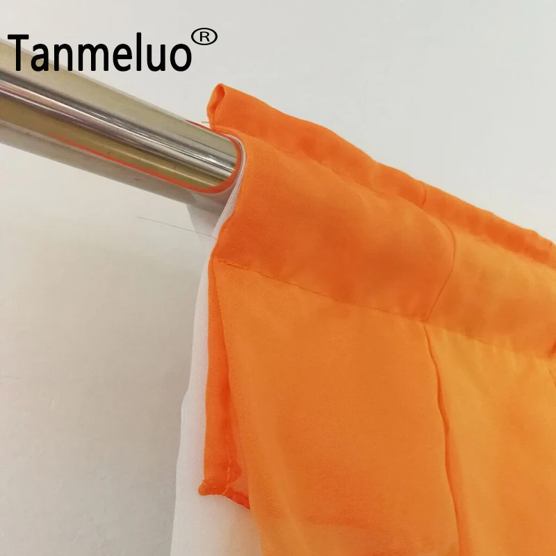 Flying Kitchen Curtains Tulle for Window Balcony Rome Pleated Design Stitching Colors Voile Sheer Drape Short Coffee Shop Decor