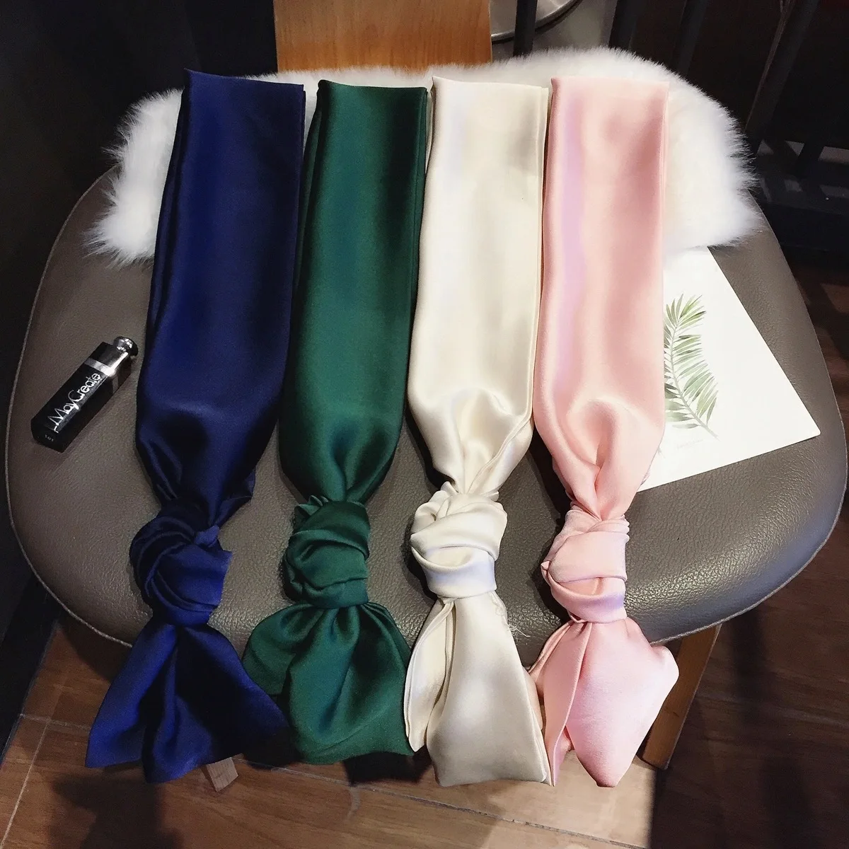 18CMX145CM Pure Spring Autumn Long Silk Neckerchief For Laides Soft Satin Business Women\'s Neck Scarf Jersey Scarf Travel Belt
