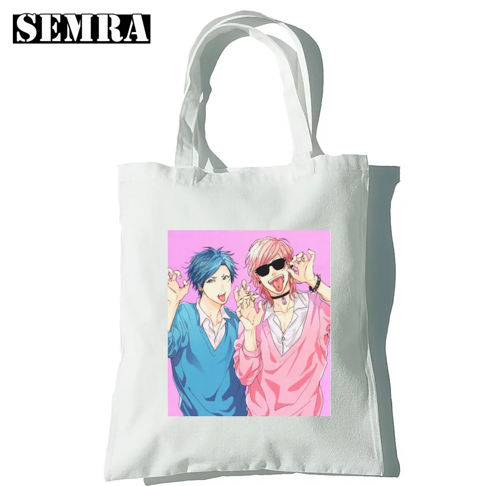 Yarichin Club Canvas Vintage Casual Hip Hop Harajuku Women Japanese Anime Bag Large Capacity Shopper Bag Cartoon Shoulder Bags