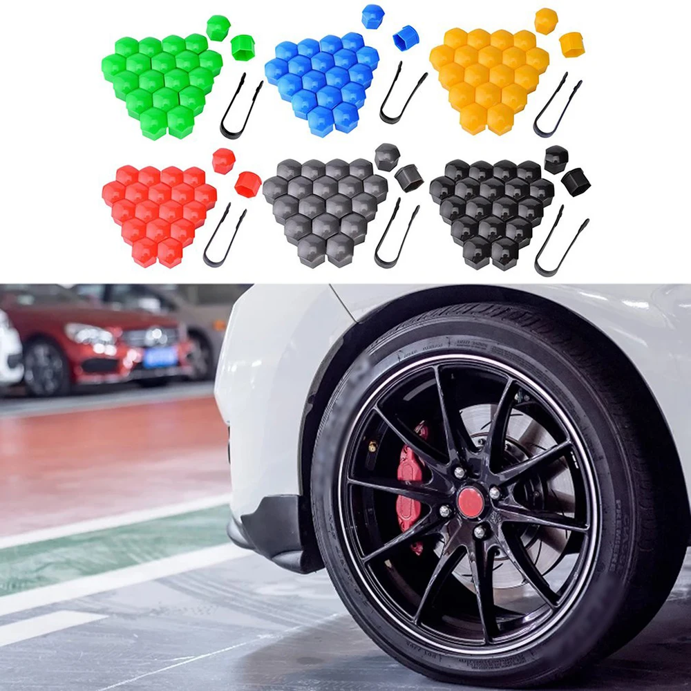 20 PCs 17mm Wheel Bolt Nits Caps Removable Caps Plastic Car Caps Wheel Caps