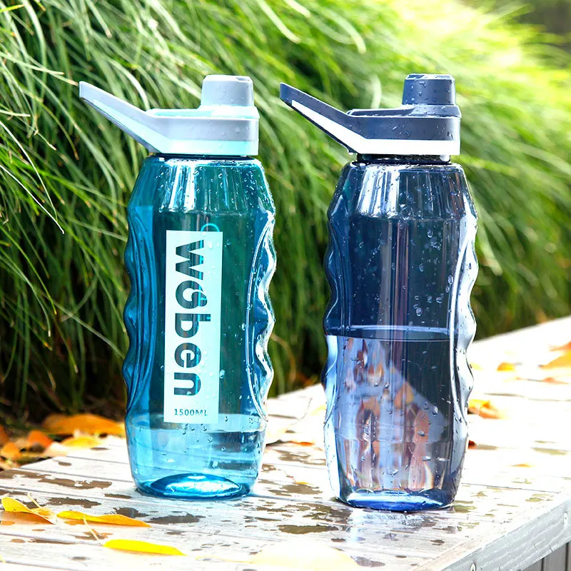 NEW Large Capacity Sports Water Bottle 34/50oz Wide Mouth Portable Big Bottle Leakproof Travel Mugs With Scale Strap