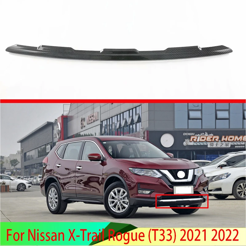 

Для Nissan X-Trail Rogue (T33) 2021 2022 стильное углеродное волокно покрытие перед бампером крышка бампера щит отделка молдинг Нижняя решетка