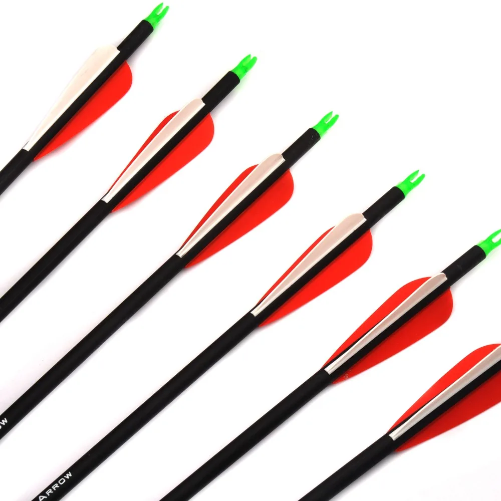 Mixed Carbon Arrow 28/30/32 Inches Spine 500 Diameter 7.8 mm for Compound/Recurve Bow Archery Shooting