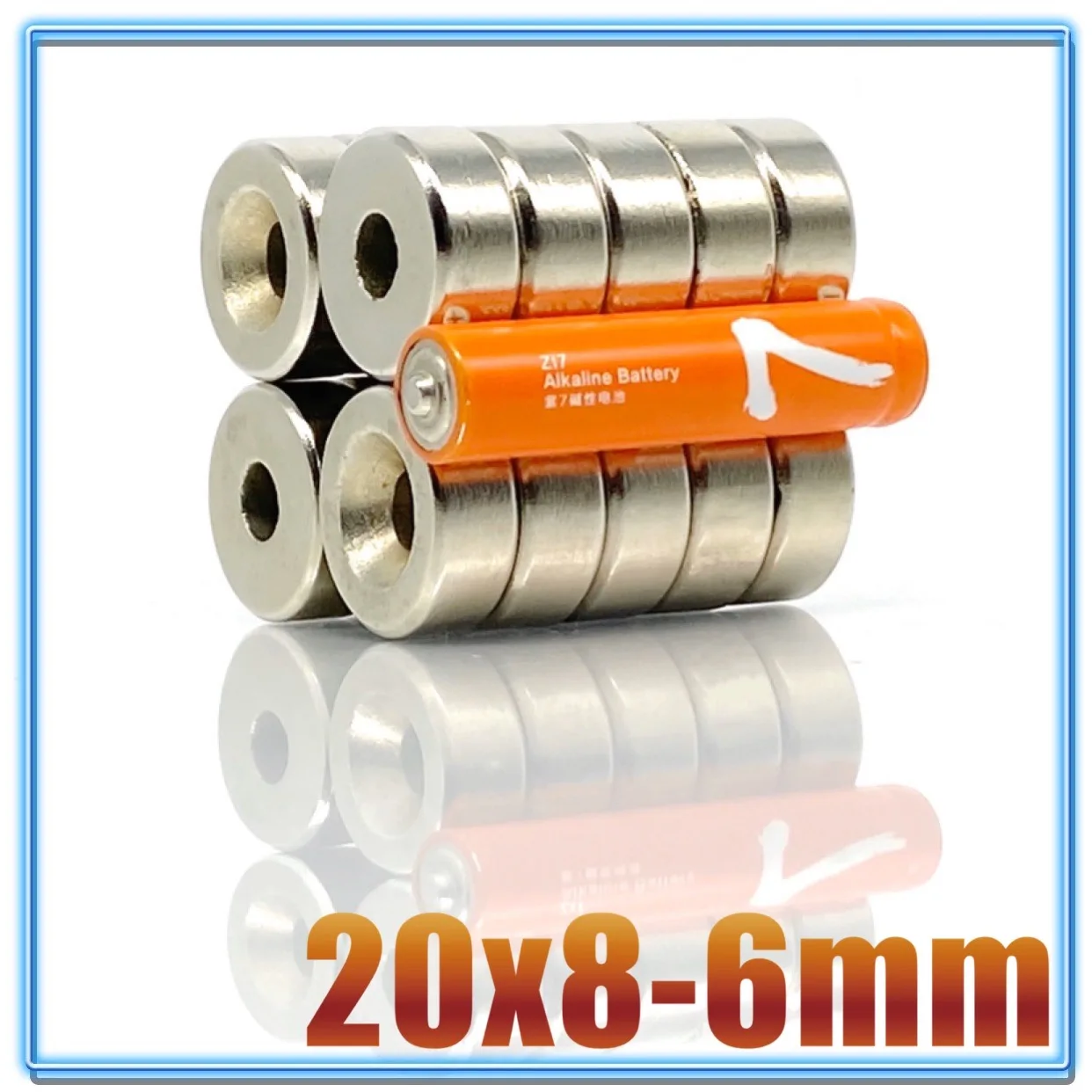 1/2/5/10/50Pcs 20x8-6 Neodymium Magnet 20mm x 8mm Hole 6mm NdFeB N35 Round Super Powerful Strong Permanent Magnetic imanes Disc