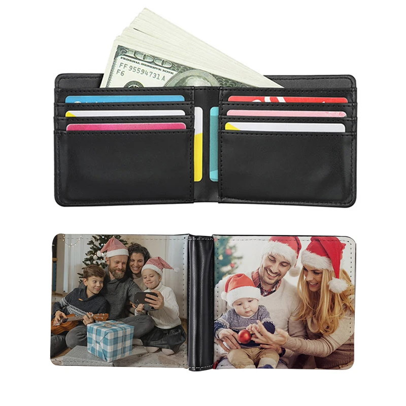 Personalized Print Color Photos Or Text On Both Sides New Custom Short Multiple Card Wallet Custom DIY Man Wallet Christmas Gift