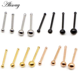 Alisouy 1PC Nose Studs Bar 316L Stainless Steel Ball Nose Piercing Pin Earrings Nariz Women Nose Rings Fashion Body Jewelry