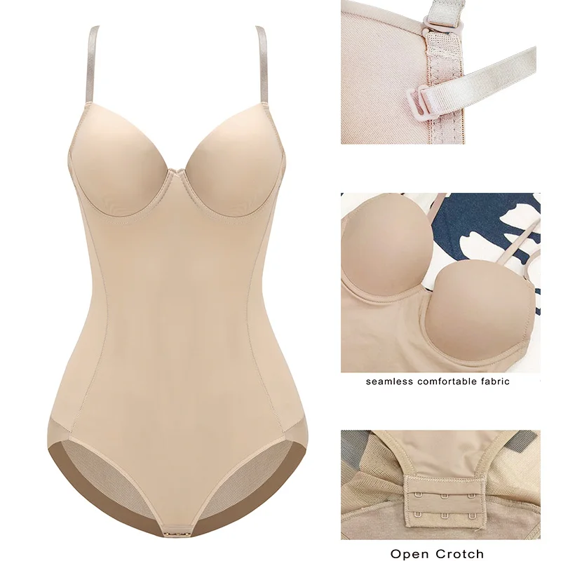 Sexy Lingerie Schlankmachende Seiden-Shapewear für Frauen Glatter Weicher Bodysuit Bauchformer Unterwäsche Lingerie Schwarz Nude – Detail 36