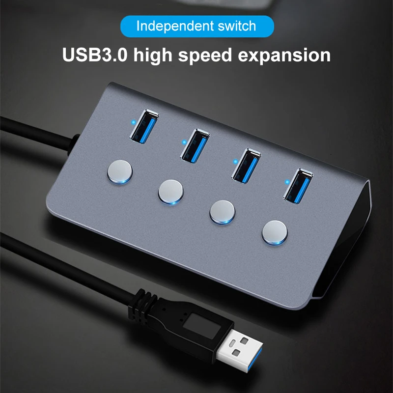 

CHYI Multi Usb 3.0 2.0 Hub 4 Port Usb3.0 Adapter High Speed Splitter Aluminum Usb Hab Mini Accessories For Macbook PC Computer