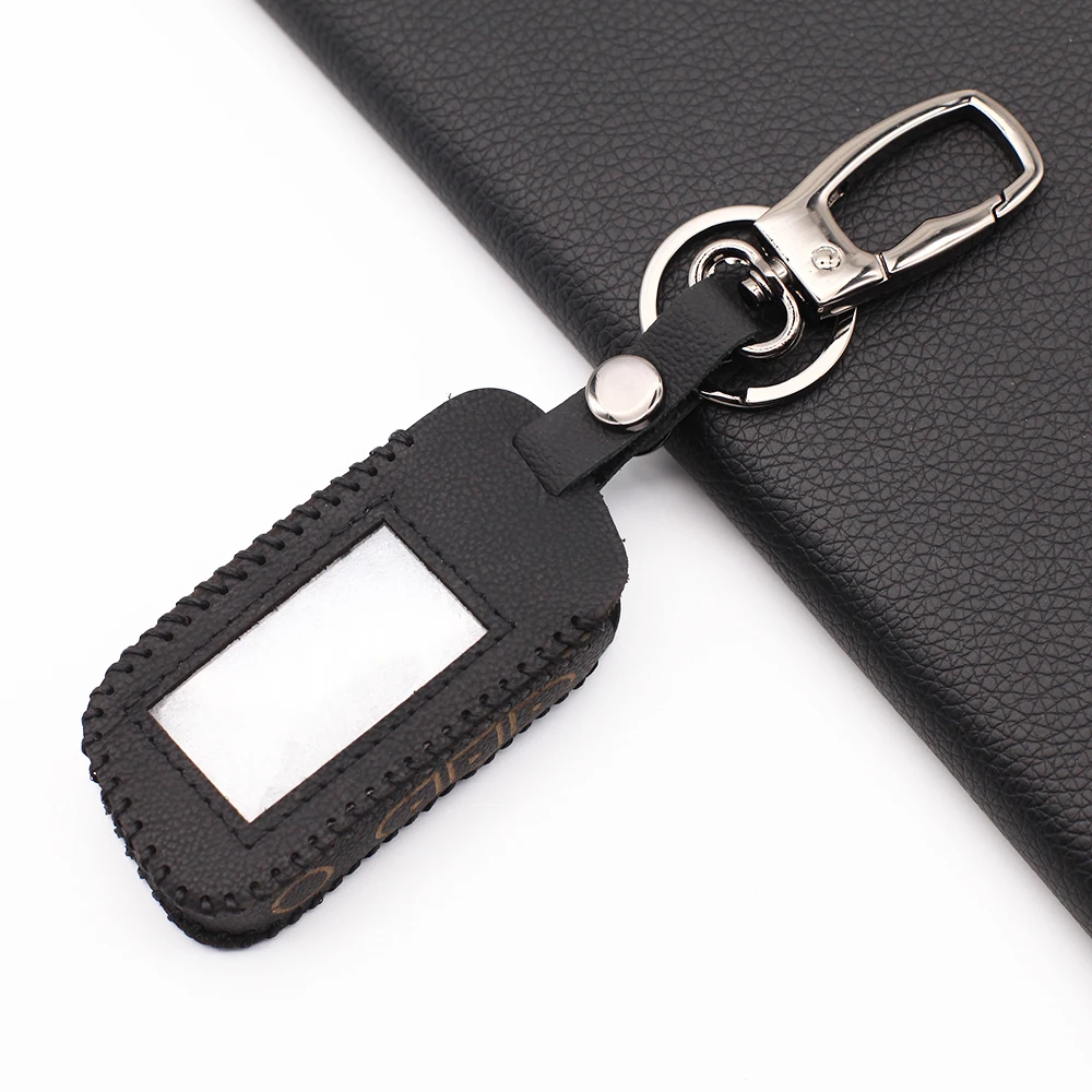 100% Leather Key Case for Starline A39 A96 A93 A36 A63 Russian Two Way Version Remote Control LCD Car Alarm Keychain Fob Cover