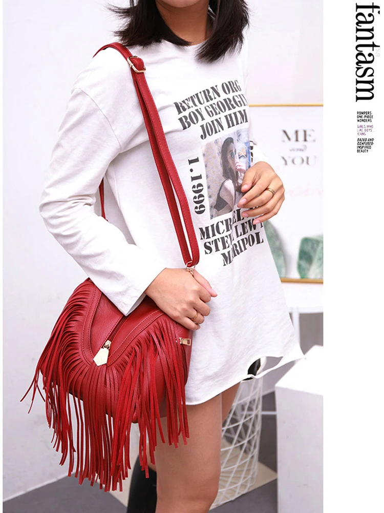 New Female Vintage Tassel Envelope Cross Over Bags Zipper Messenger Women Shoulder Ladies Casual Crossbody For Fashion HandBags