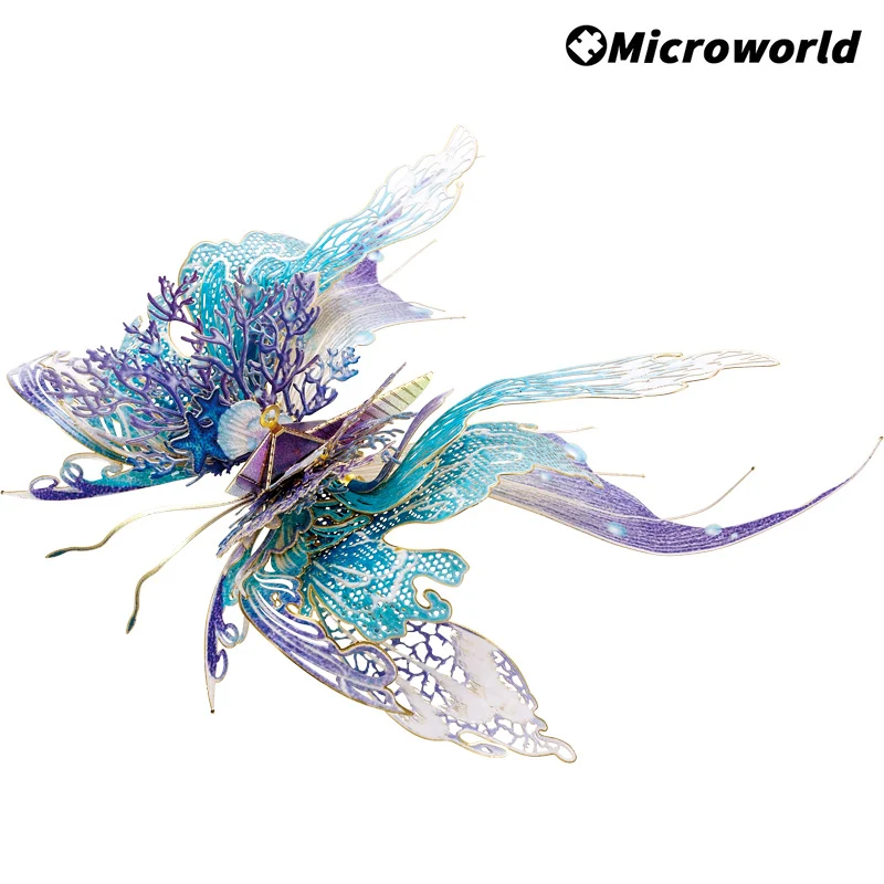 Microworld 3D Metal Puzzle Friendship Implication Butterfly Model Animal Kits Jigsaw Christmas Toys Gifts For Adults Children