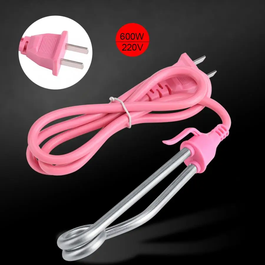 سخان مياه كهربائي صغير 600 وات 220 فولت غلاية مياه ساخنة غمر القهوة للسفر سخانات مياه ساخنة محمولة