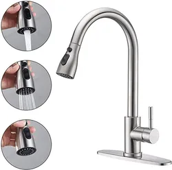 Top qualität Heißer Verkauf 304 Edelstahl Einzigen Handgriff Pull Unten Out Mixer Deck Montiert Wasserhahn Für Küche Waschbecken