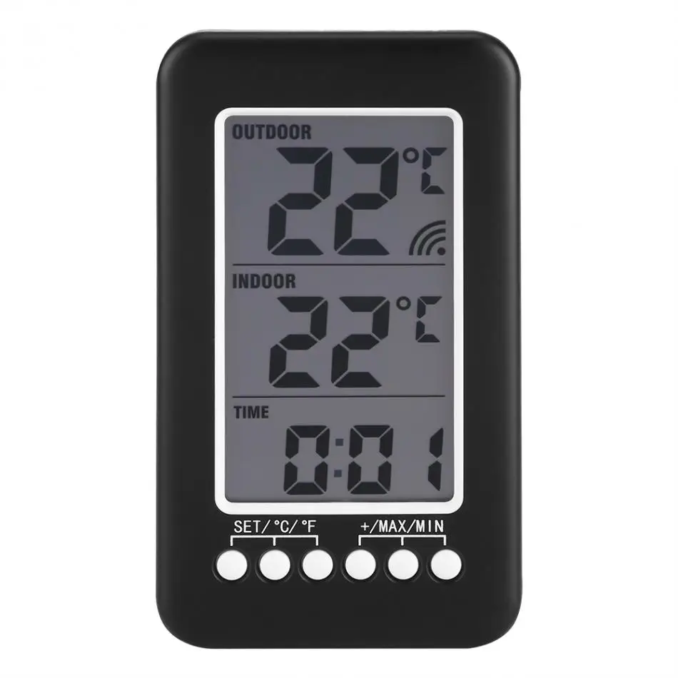 

New Professional Digital LCD Thermometer Indoor Outdoor Temperature Meter Wireless Transmitter Meter Portable Thermometer Clock