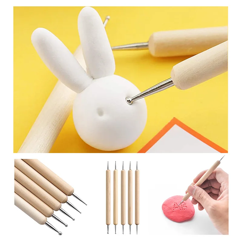 32pcs/set Clay Tools Sculpting Kit Sculpt Smoothing Wax Carving Pottery Ceramic Polymer Shapers Modeling Carved DIY Clay Tools