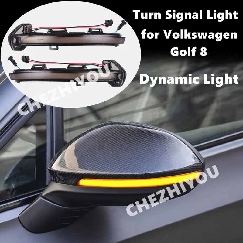 Suitable for New Volkswagen Golf 8 2021+ Dynamic Turn Signal Light Rear View Mirror LED Streamer Light Front Grille Lamp