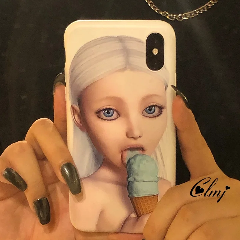 Clmj Cool Girl Punk Y2K iPhone 11 Case For iPhone 13 Mini 12 X XR 7 8 Plus XS Cute Girl Case For iPhone 14 Pro Max Ins Gift 2021 - náhled 3