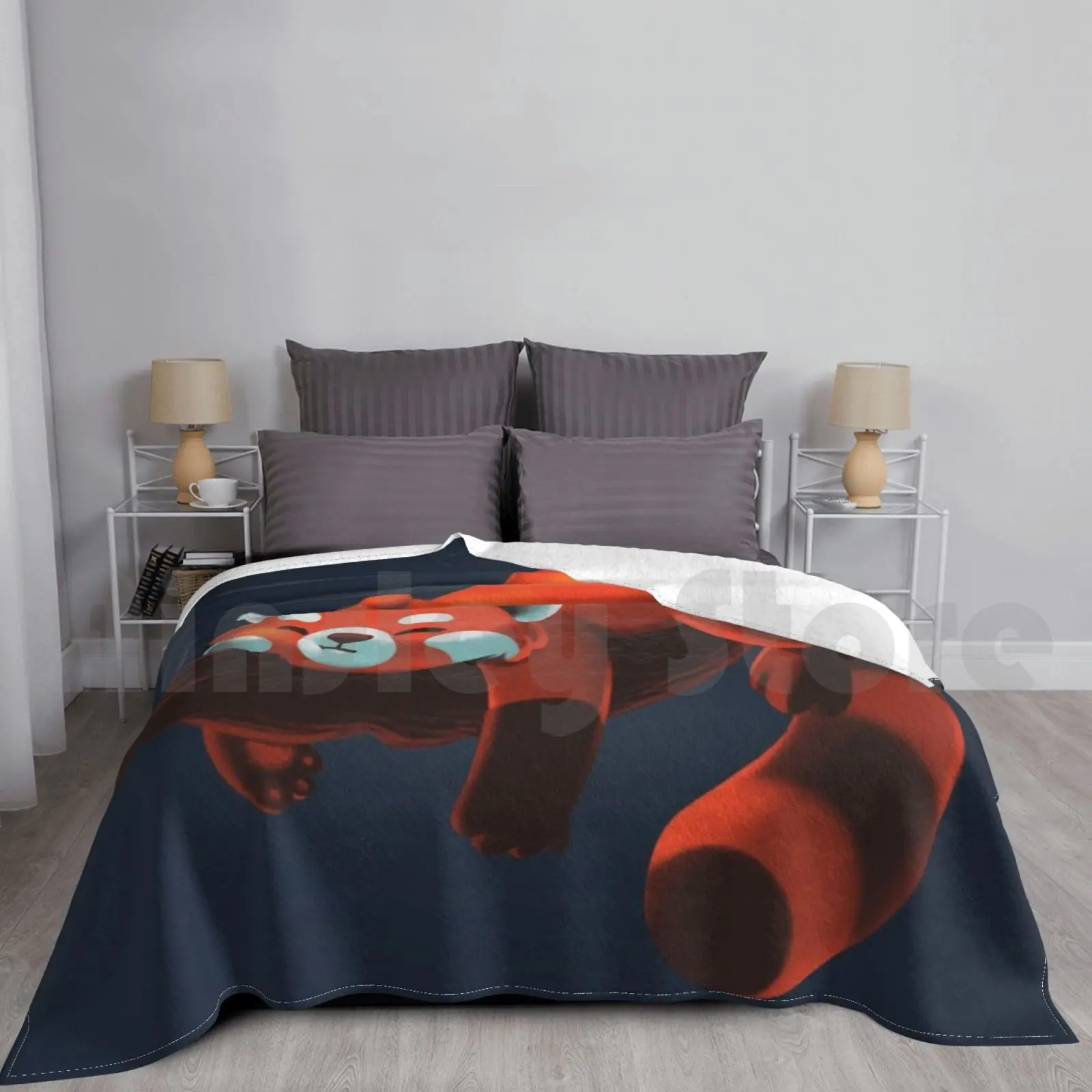 Red Panda Lazy Blanket For Sofa Bed Travel Quarantine Otter Not Like The Otters Cute Animal Kawaii Furry