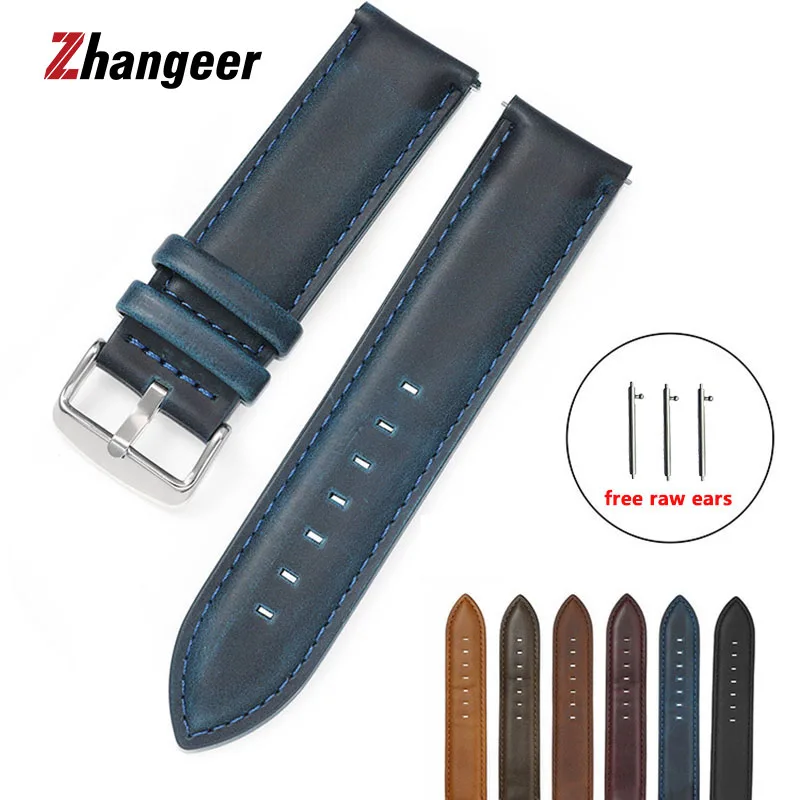 18mm 20mm 22mm Quick Release Retro Crazy Horse Leather Watch Strap for Universal Watch Band Watch Accessories with Tool