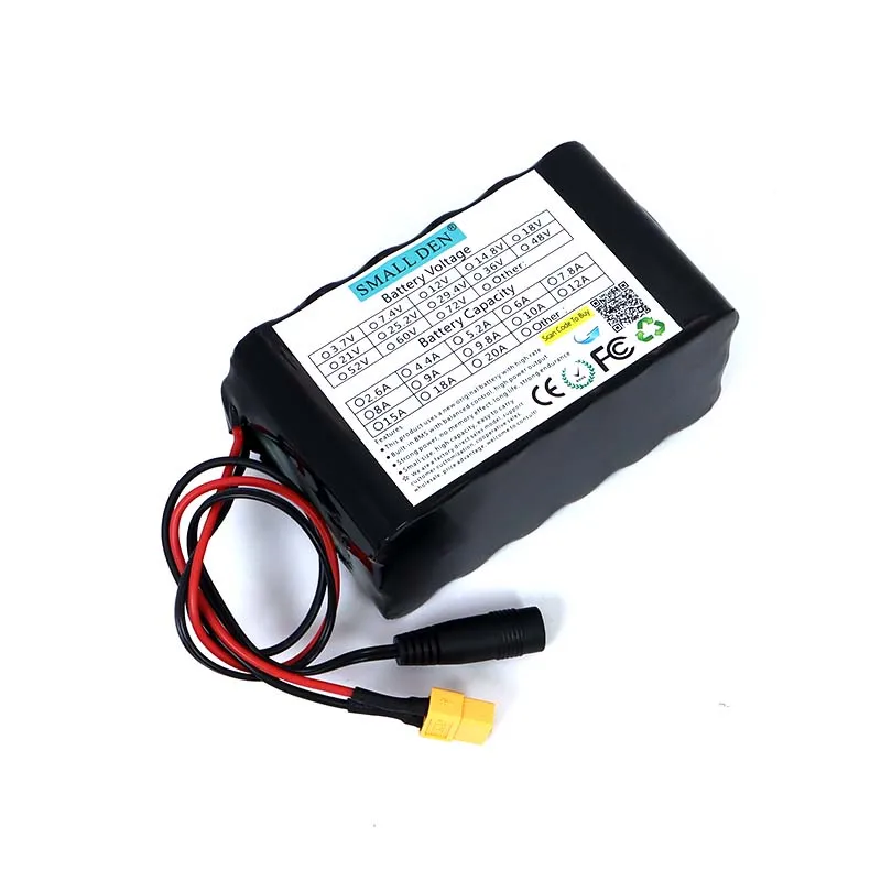 SMALLDEN 11.1V/12V 20ah 18650 akumulator litowy 20000mAh z PCB dla lampy przepukliny, wzmacniacze, monitorowanie wtyczki XT60