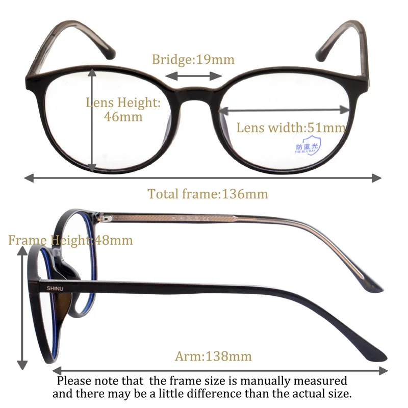 SHINU Reading glasses woman progressive multifocal glasses freeform lens custom presbyopia reading glasses women up myopia