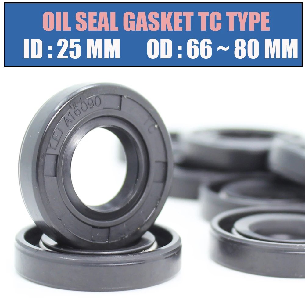 

ID 25mm Oil Seal Gasket TC Type Inner 25*66/70/72/80 mm 8Pcs Bearing Accessories Radial Shaft NBR Seals