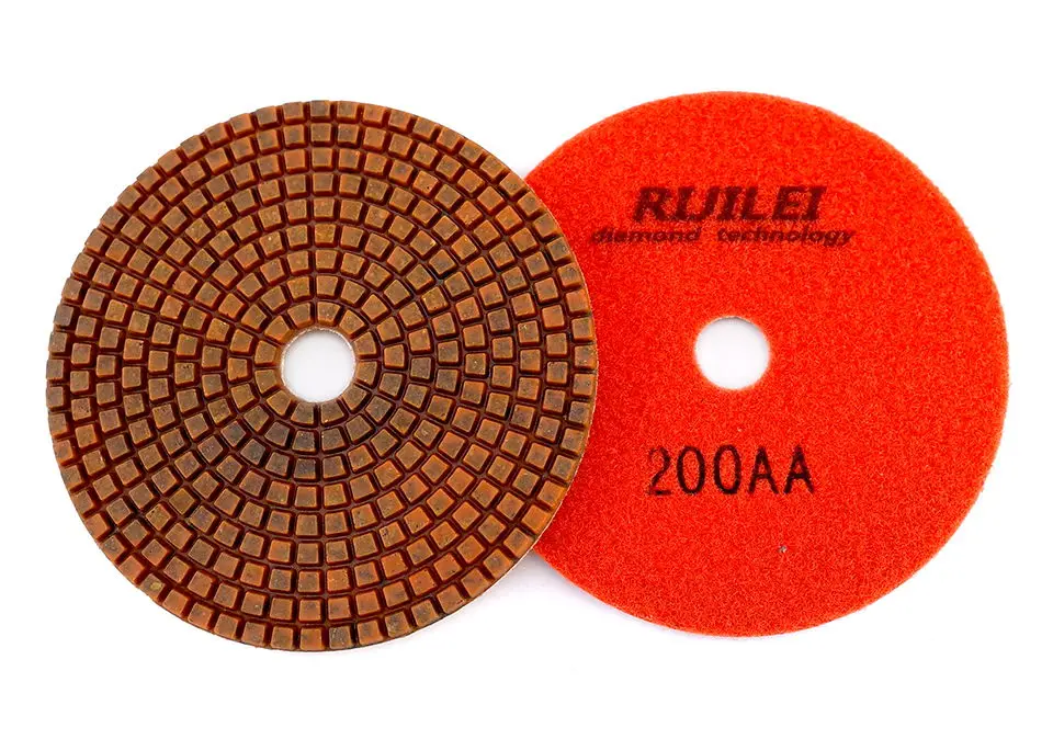 RIJILEI 4 Stück Super 5 Zoll Nass-Polierpads 125mm Kupferbindung-Polierpad für Granit Marmor Beton Bodenschleifscheibe – Detail 4