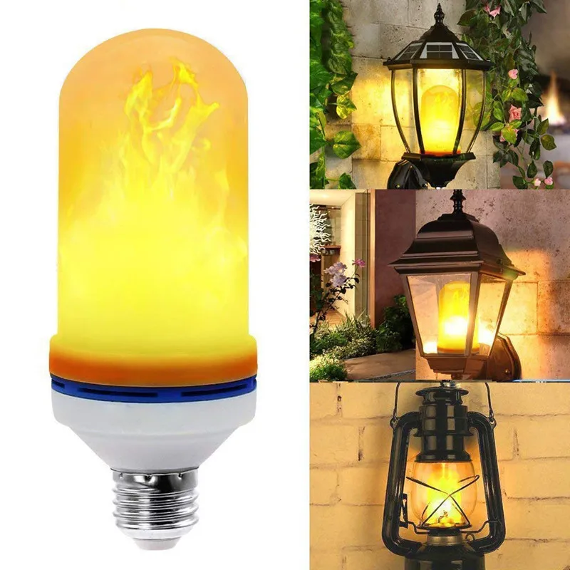 Ampoule LED 9W E27 effet Flamme vacillante, lampe murale pour fête, jardin, cour de noël, lumières décoratives