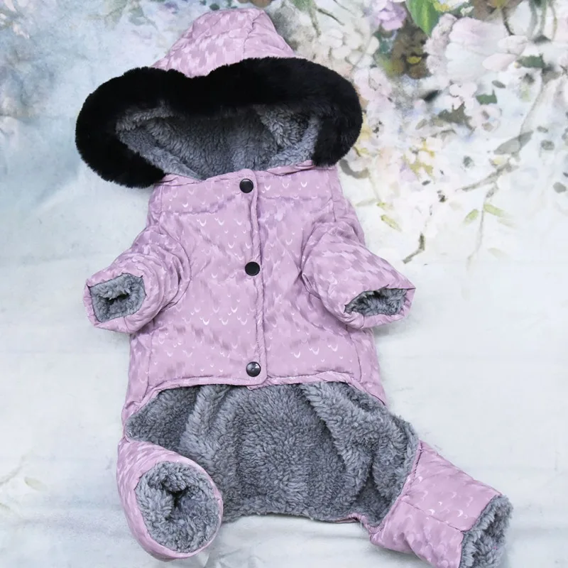 Winter Warm Pet Jumpsuit Clothes Pet Hooded Four Legged Clothing for Chihuahua Yorkies Pet Puppy Dog Padded Coats Dogs Apparel