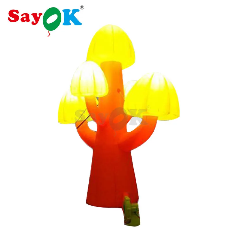 4m Giant Inflatable Mushroom Tree,Inflatable Tree with Led Light for Advertising/Event/Stage Decoration