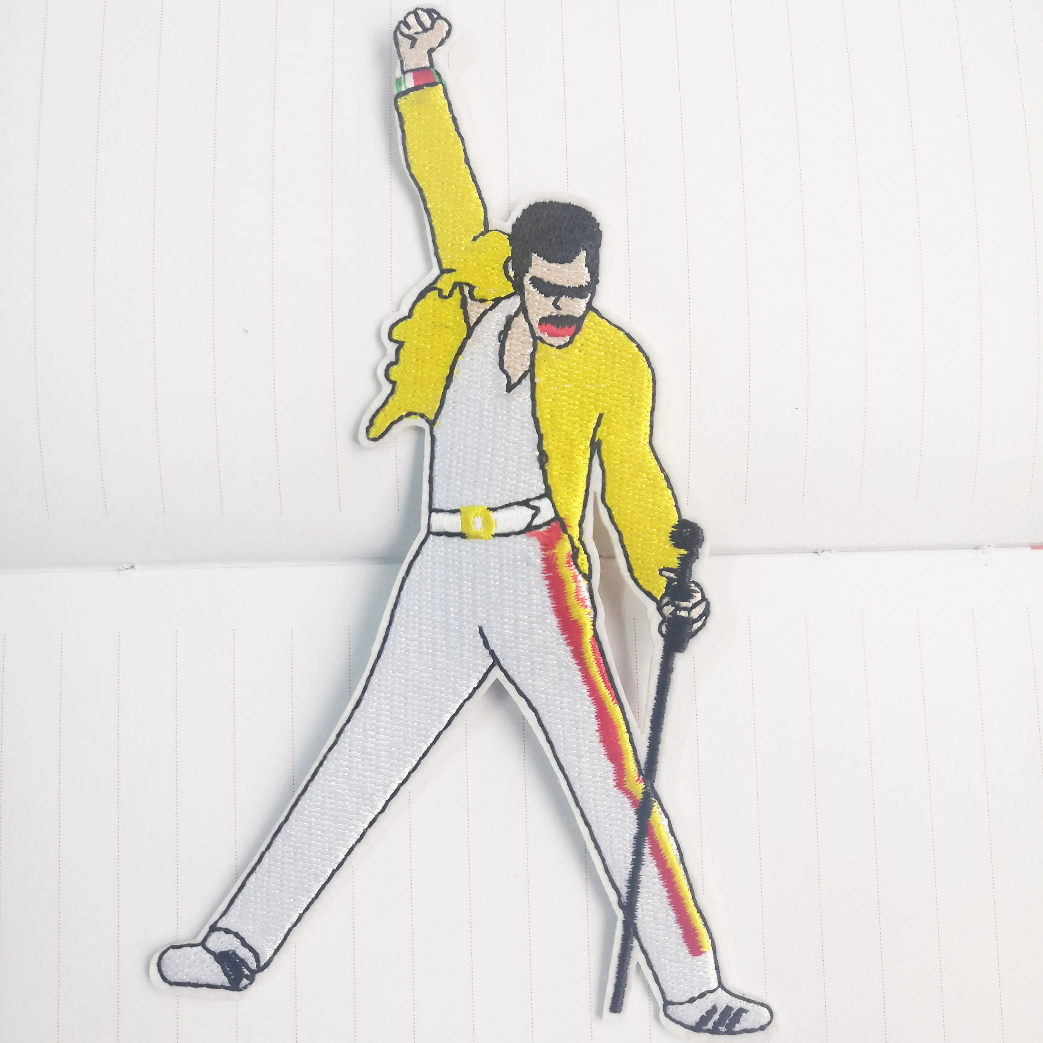 Pulaqi Freddie Mercury Embroidered Iron On Patches Clothing Apparel Appliques Cosplay Jersey Wallet Shoes Badge Sticker Washable