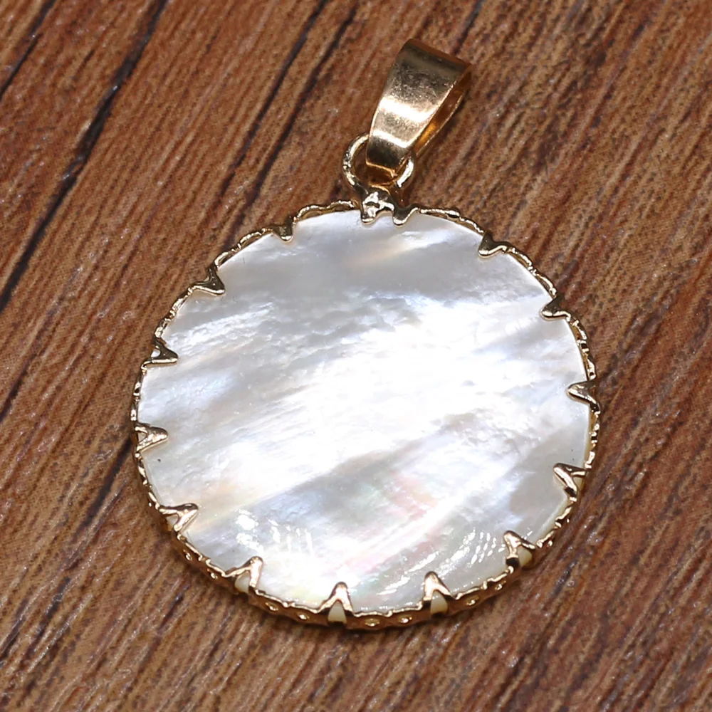 Natural White Shell Pendant Round Mother of Pearl Exquisite Charms Pendants For Jewelry Making DIY Earring Necklace Accessories
