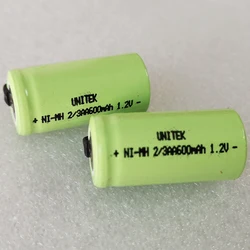 US 600mah 1.2V 2/3AA ni-mh rechargeable battery 2/3 AA nimh cell with welding tabs for Electric razor shaver solar light