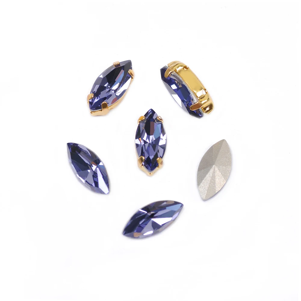 Jewellry Sew On Stones Jewelry Decoration sticke Tanzanite Frame Rhinestone Stones Strass Glass rhinestones for clothing