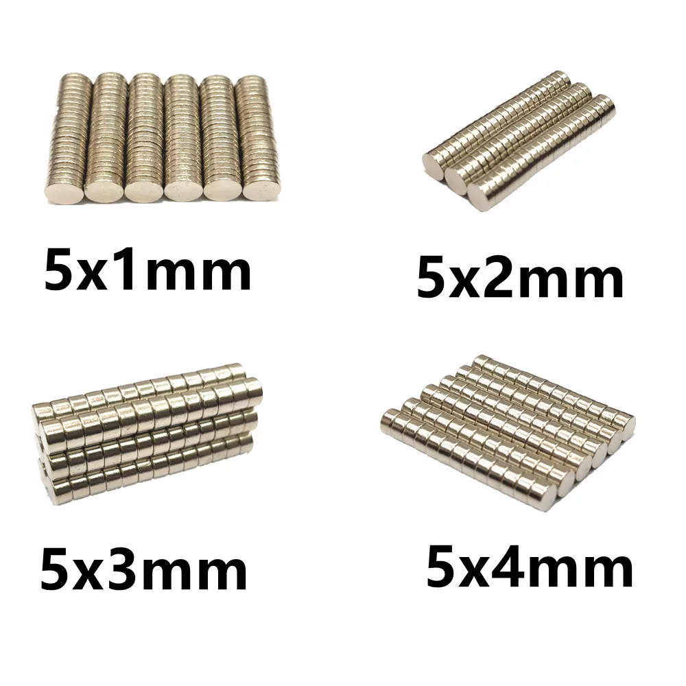 10 20 50PCS/LOT NdFeB Magnet 5*1 5*2 5*3 5*4 N35 Disc MAGNET 5x1 5x2 5x3 5x4 Round Speaker magnets