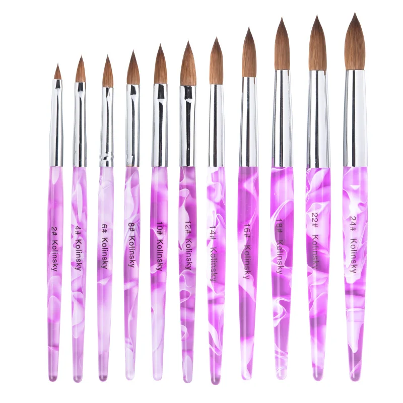 100% Kolinsky Sable Acryl Nagel Pinsel UV Gel Carving Flüssigkeit Pulver Nail art Malerei Pen DIY Kristall Nerz Haar Maniküre werkzeug